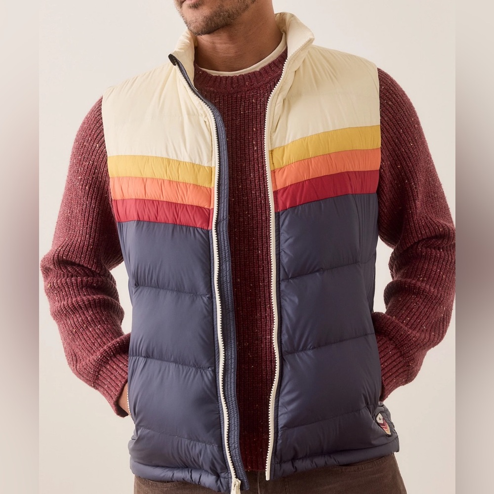 Marine Layer Archive Boreal Puffer Vest - Sunset Navy ColorBlock - Picture 3 of 8